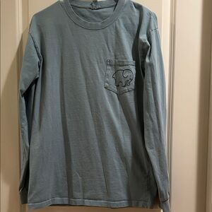 Ivory Ella Women’s Blue elephant graphic Long Sleeve T-Shirt Long sleeve size M